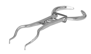 efrver Brewer-style rubber dam forceps designed for placing and removing rubber dam clamps.