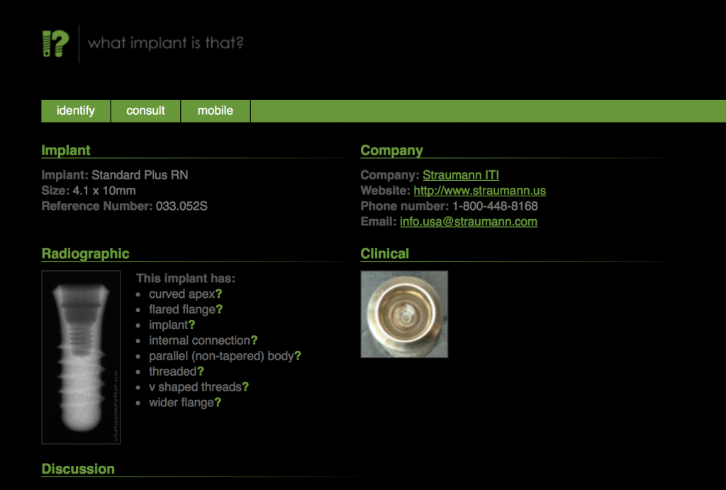Dental Implants: What Implant is That? Steve Ratcliff Dental Implants What Implant is That Figure 1