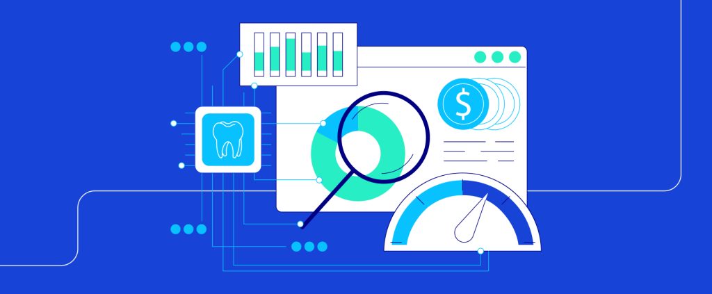 Illustration representing dental practice trends in 2026, including patient care metrics, revenue insights, and operational performance analysis.